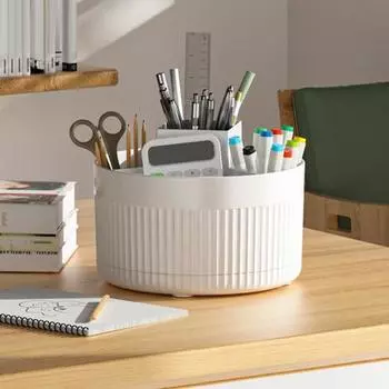 Ящик для хранения косметики на столешнице, поворотный стол на 360 градусов, большая вместимость, 5 отделений, многофункциональная кисточка для макияжа, органайзер для губной помады, держатель-контейнер