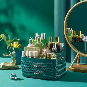 Ящик для хранения косметики, настольный комод, органайзер, многослойный ящик для хранения, ящик для хранения ювелирных изделий, сортировочная коробка для мелочей розовый