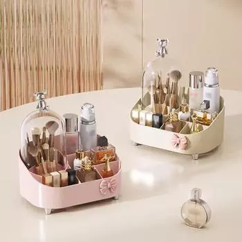 Ящик для хранения косметики, настольный пылезащитный ящик для косметики, тубус для хранения кистей для макияжа, комод, полка, полка Without lid белый