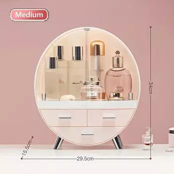 Ящик для хранения косметики, полка для туалетного столика, косметический акриловый рабочий стол, большая емкость, прозрачный ящик для хранения косметики M розовый