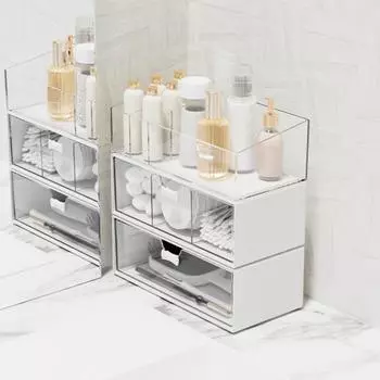 Ящик для хранения косметики, пылезащитный ящик большой емкости, столешница, помада для макияжа, офисные принадлежности, органайзер, держатель, контейнер, товары для дома 1 белый