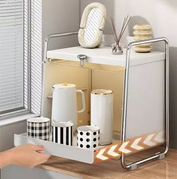 Ящик для хранения кухонных чашек Настольный шкафчик Дренажная стойка для столовых приборов Спальня Органайзер для косметики по уходу за кожей