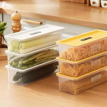 Ящик для хранения лапши, герметичная крышка для микроволновой печи, прямоугольные спагетти, макароны, хлопья, фрукты, овощи, холодильник, контейнер для еды