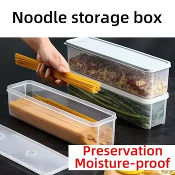 Ящик для хранения лапши, прямоугольный пластиковый холодильник, ящик для хранения продуктов с крышкой, кухонная разная зерновая еда, подвесная герметичная коробка для лапши 1pc
