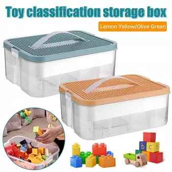 Ящик для хранения Lego, детские строительные блоки, ящики для хранения, регулируемый контейнер, совместимый с Lego, сетка, детский органайзер для игрушек, ящик для хранения
