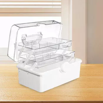 Ящик для хранения лекарств Медицинский большой емкости 3-х уровневый складной лоток контейнер для экстренной помощи