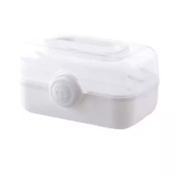 Ящик для хранения лекарств пластиковый многослойный медицинский шкаф большой емкости для дома M белый