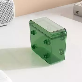 Ящик для хранения линии передачи данных, прозрачный портативный, гладкий, пыленепроницаемый, влагозащищенный с крышкой, настольная организация, адаптер для наушников, органайзер, чехол белый