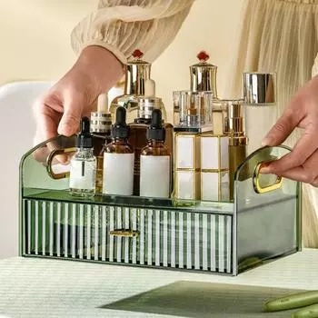 Ящик для хранения макияжа, большая емкость, контейнер для хранения косметики, настольный органайзер для дома, спальни, ванной комнаты