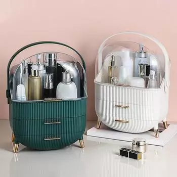 Ящик для хранения макияжа, настольный акриловый органайзер для ювелирных изделий, косметический органайзер, современные витрины для ювелирных изделий и косметики, органайзер для макияжа