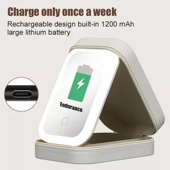 Ящик для хранения макияжа, светодиодное зеркало, ящик для хранения косметики, модная портативная дорожная косметичка, простой чехол для макияжа с зеркалом для женщин белый