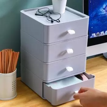 Ящик для хранения, многофункциональный пластиковый ящик для хранения косметики большой емкости, принадлежности для дома розовый