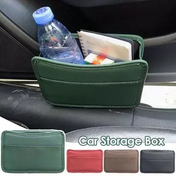 Ящик для хранения на боковой двери автомобиля из искусственной кожи, чехол для телефона, автомобильный органайзер с несколькими карманами, подвесная сумка для хранения на спинке сиденья, многофункциональная сумка для мусора 01