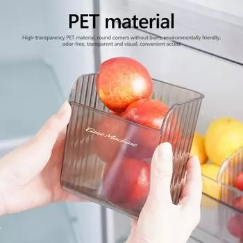 Ящик для хранения на боковой двери холодильника, органайзер на двери холодильника, прозрачный контейнер для хранения продуктов, кухонный шкаф, ящик для хранения организации белый