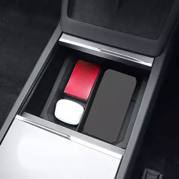 Ящик для хранения на центральной консоли, контейнер для мелочей, аксессуары с силиконовым ковриком для модели 3 Style A