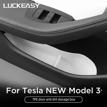 Ящик для хранения на дверце автомобиля Tesla Model 3 Highland 2025 2025 TPE Gate Slot Anti Dirty Storage Organizer Tidying Car Accessories