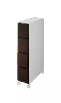 Ящик для хранения на кухне с выдвижными ящиками, узкий, 4 яруса, коричневый, ширина 17 см. Ящик для хранения на столе в ванной комнате, скрытый ящик для хранения, прибл. коричневый