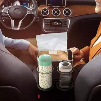 Ящик для хранения на подлокотнике автомобиля, держатели для стаканов с водой, многофункциональный держатель для стаканов для автомобиля, универсальный держатель для стаканов, устанавливаемый на подлокотник бежевый