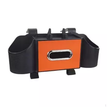 Ящик для хранения на спинке сиденья автомобиля, подвесной органайзер, бутылки с водой и салфетками оранжевый