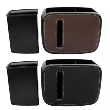 Ящик для хранения на спинку сиденья автомобиля, держатель для салфеток, держатель для напитков, сумка для монет, органайзер для телефона, универсальный подвесной раздельный мусорный бак Balck