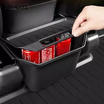 Ящик для хранения на заднем сиденье для Tesla Model Y, органайзер, контейнеры для центральной консоли, мусорный бак на заднем сиденье, мешок для мусора под сиденьем, аксессуары