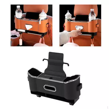 Ящик для хранения на заднем сиденье, автомобильный подголовник, органайзер на заднем сиденье, простой в установке, водонепроницаемый интерьер чёрный