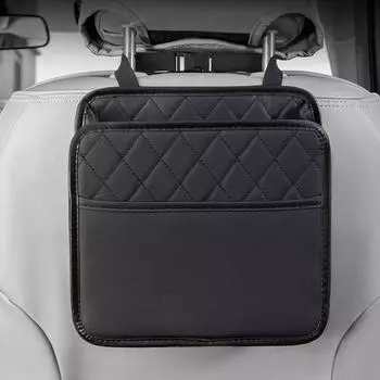 Ящик для хранения на заднем сиденье автомобиля, многофункциональный органайзер, водонепроницаемый карман для телефона, кожаная сумка для хранения на заднем сиденье автомобиля чёрный