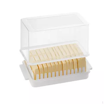 Ящик для хранения нарезки масла с крышкой, органайзер для сыра для кухонной столешницы S