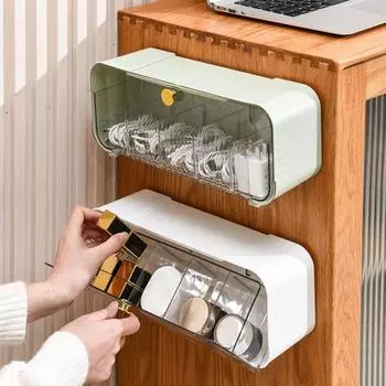 Ящик для хранения настенный компактный 5-сеточный дизайн многофункциональный контейнер для нижнего белья бюстгальтер органайзер для шкафа ежедневное использование зелёный