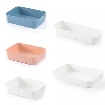 Ящик для хранения, настольный лоток для хранения косметики, держатель для одежды, ящика для посуды white L