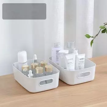 Ящик для хранения Настольный пластиковый ящик Косметический органайзер Коробка Кухонный ящик для хранения Корзина для хранения закусок белый