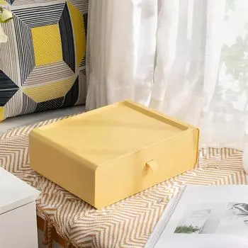 Ящик для хранения нижнего белья пылезащитный штабелируемый пластиковый бюстгальтер носки трусики органайзер для шкафа-купе жёлтый