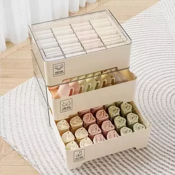 Ящик для хранения нижнего белья, ящик для хранения, бытовой шкаф, отделения для бюстгальтера, ПЭТ, штабелируемый шкаф, органайзер для нижнего белья и носков