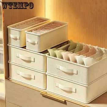 Ящик для хранения нижнего белья, складной шкаф для одежды, брюк, многослойный ящик для хранения носков, моющаяся корзина для хранения 32*12*12cm серый