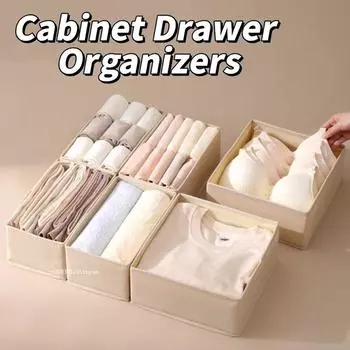 Ящик для хранения нижнего белья Складной ящик для хранения из нетканого материала Комплект из шести предметов Нижнее белье Бюстгальтер Носки Ящик для хранения Отделочные коробки Drawer Organizers