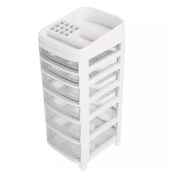Ящик для хранения ногтей, многослойный лак для ногтей, ювелирные изделия, косметическая стойка для хранения с 6 ящиками и шкивом