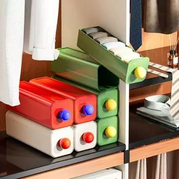 Ящик для хранения носков Большая вместимость Широкое применение Не требует сверления Легко устанавливается Пылезащитное настенное крепление чёрный