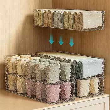 Ящик для хранения носков, домашнее отделение, нижнее белье, органайзер с несколькими отделениями, ящик для хранения, ящик для хранения, разделенный на отделения ящик для хранения 28.5*10.5*6cm серый