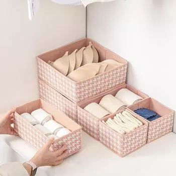 Ящик для хранения носков, шкаф, ящик для общежития, домашняя складная коробка для хранения, настольный органайзер, коробка S розовый