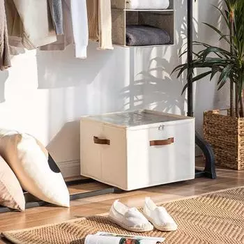 Ящик для хранения обуви, складной, пылезащитный, с прозрачной крышкой, застежкой-молнией, несколькими отделениями, фиксированными перегородками, шкаф для обуви слоновая кость