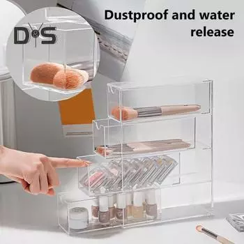 Ящик для хранения очков, прозрачный контейнер, большая вместимость, пылезащитный штабелируемый прозрачный туалетный столик, органайзер для очков для макияжа, витрина прозрачный