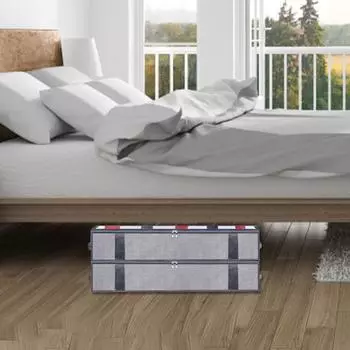 Ящик для хранения одеял из нетканого материала, прозрачная видимая молния, сверхмощная ручка, складная пылезащитная одежда, простыня, сумка-органайзер, товары для дома серый