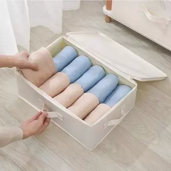 Ящик для хранения одежды из моющейся ткани. Складной органайзер на молнии. Пылезащитный ящик для хранения одеял. S:38*26*15cm-15L серый