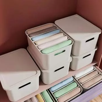 Ящик для хранения одежды Пластиковый ящик для хранения одежды и брюк со средней доской Шкаф-органайзер для хранения нижнего белья Держатель для носков
