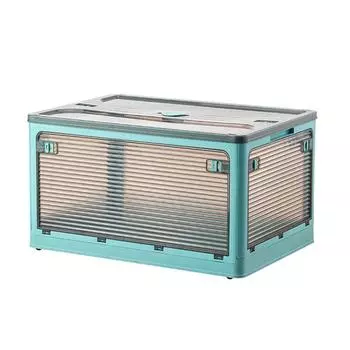 Ящик для хранения одежды прозрачный 4-х стороннее открытие с нижним шкивом дизайн пластиковый ПЭТ-хранение Medium 47.5x35.5x24 синий