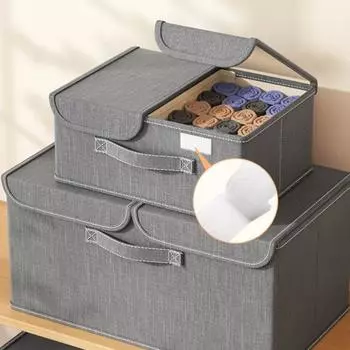 Ящик для хранения одежды с пылезащитной крышкой, складная конструкция, большая вместимость, игрушки, одеяла S