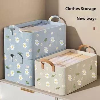 Ящик для хранения одежды Yousheng, классификация с ручкой, складной шкаф большой емкости, органайзер, брюки, футболки, носки, футляр для хранения синий