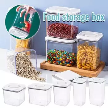 Ящик для хранения пищевых продуктов, пищевой пластик, большая емкость, прозрачное герметичное хранилище