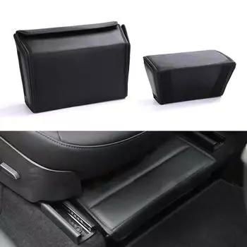 Ящик для хранения под сиденьем автомобиля Tesla Model Y 2023, складной кожаный органайзер для передних и задних сидений, аксессуары для салона автомобиля
