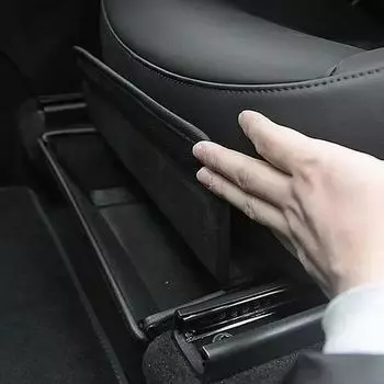 Ящик для хранения под сиденьем автомобиля Tesla Model Y 2024, складной кожаный органайзер для передних и задних сидений, аксессуары для салона автомобиля